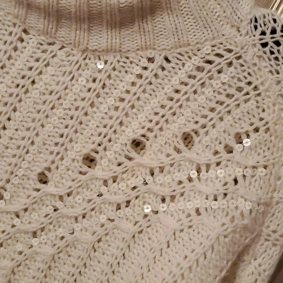 BCBG MAXAZRIA SEQUIN LONG SLEEVE SWEATER - Picture 3 of 4